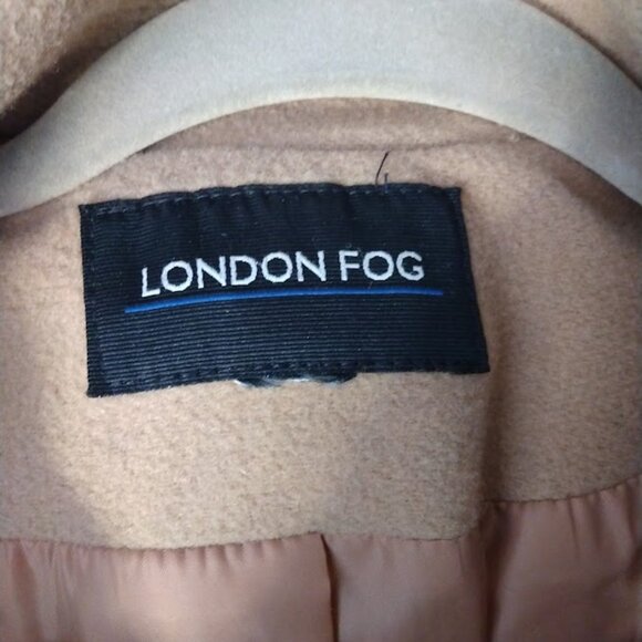 London Fog Wool Blend Double Breasted Pea Coat Women Plus Sz 3X** Camel Tan - Picture 11 of 16